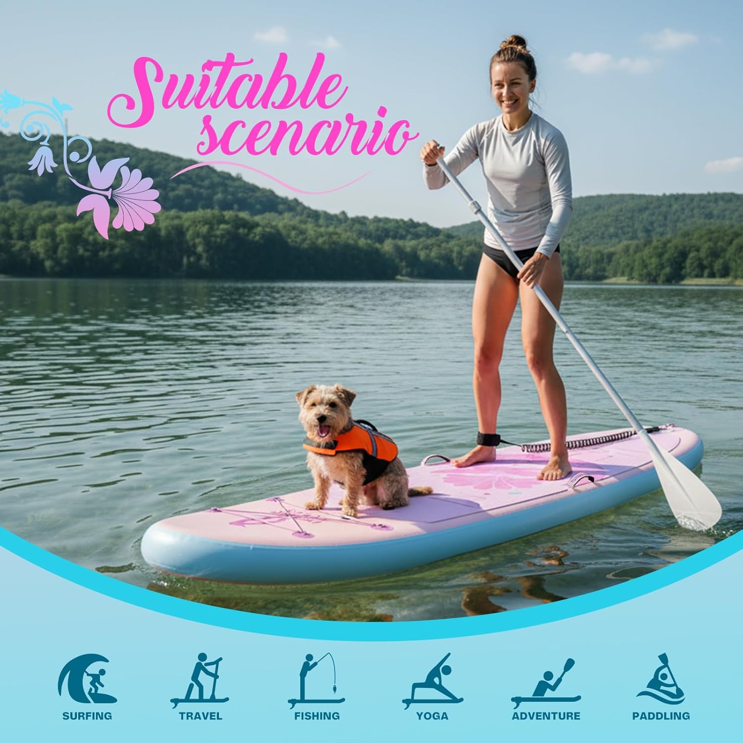 etevert - Paddle Gonflable Adulte - planche SUP - accessoires complets - dimensions standards