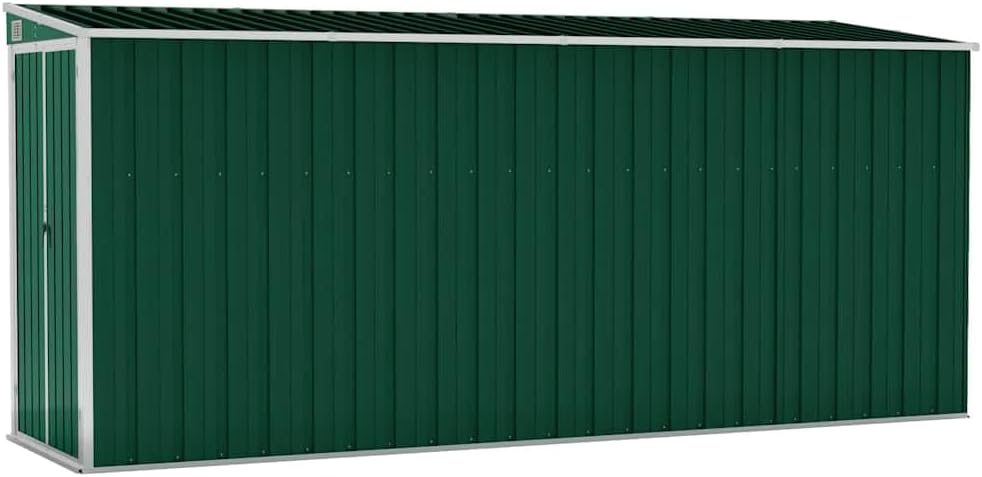 etevert Abri de Jardin Mural Vert 118x382x178 cm Acier galvanisé,Structures extérieures, Cabanes & abris de Jardin,316229