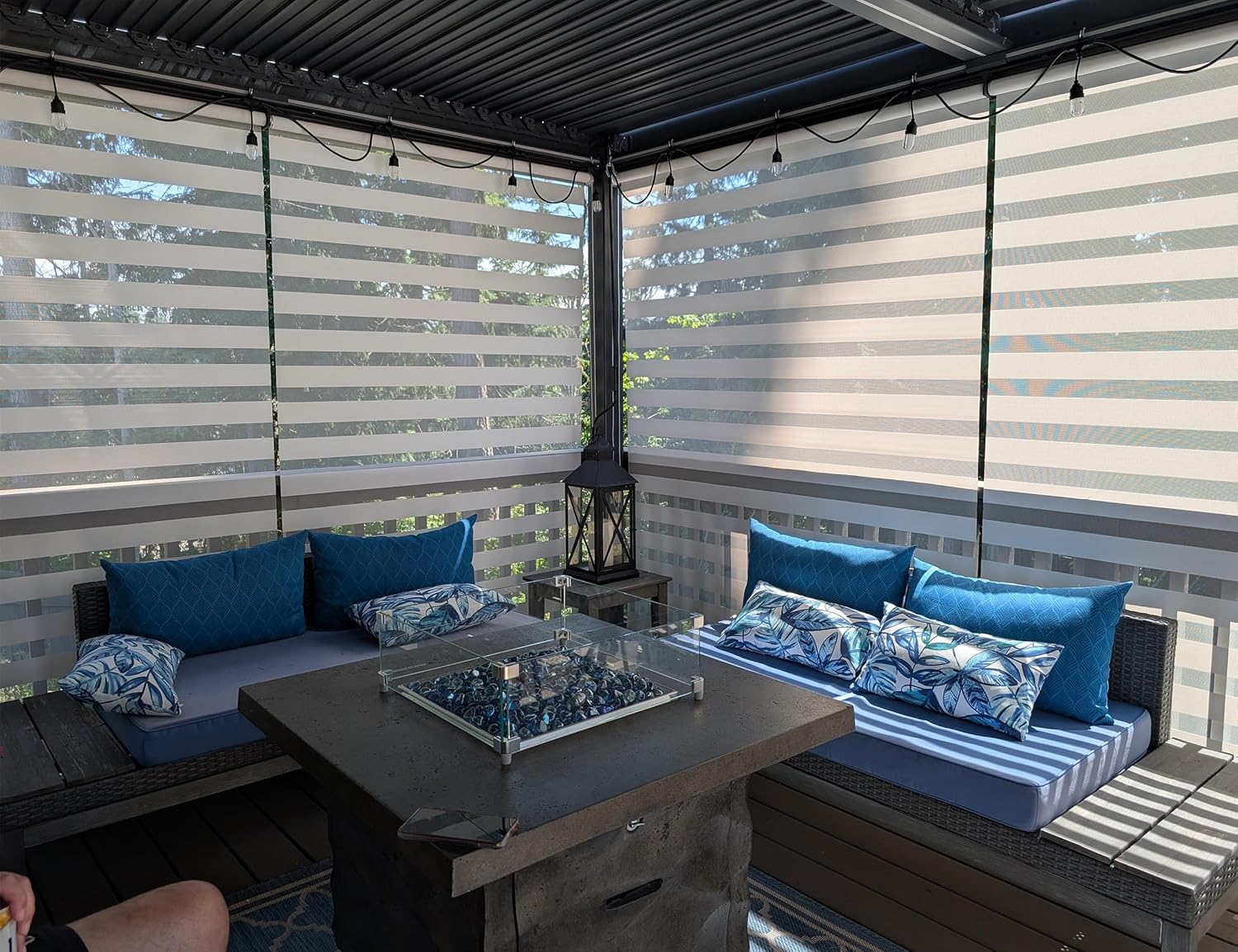 etevert - Pergola Bioclimatique 6x3,68m - aluminium, stores, lames orientables