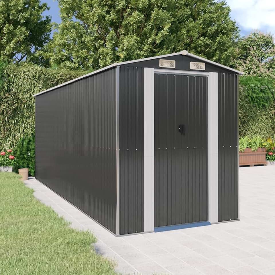 etevert Abri de jardin, abris pour parcelles, abris de jardin, abri de jardin extérieur, maisons préfabriquées, acier galvanisé anthracite 192 x 523 x 223 cm