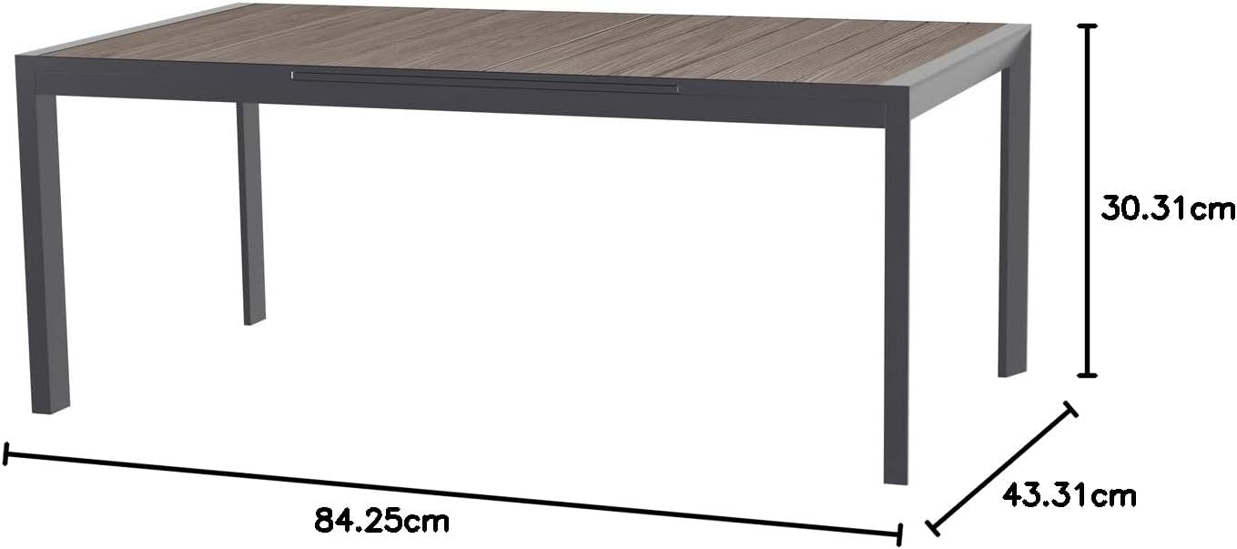 etevert - Evasion - 10 places - table aluminium extensible extérieur