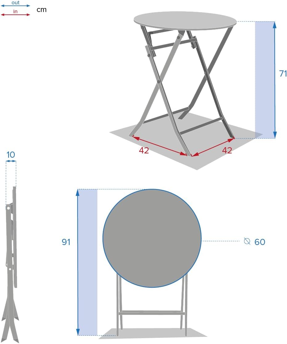 etevert - Greensboro Ambre - ronde, pliante 2 places - acier epoxy renforcé