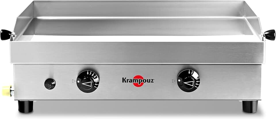 etevert - Plancha Samba - 54x33 cm inox - 2 zones, 2 brûleurs, 3000W, PFSB2MA-KR