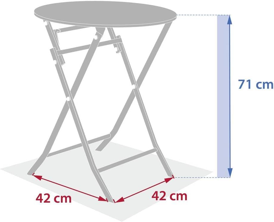 etevert - Greensboro série - 2 places - acier antirouille renforcé - table carrée pliante