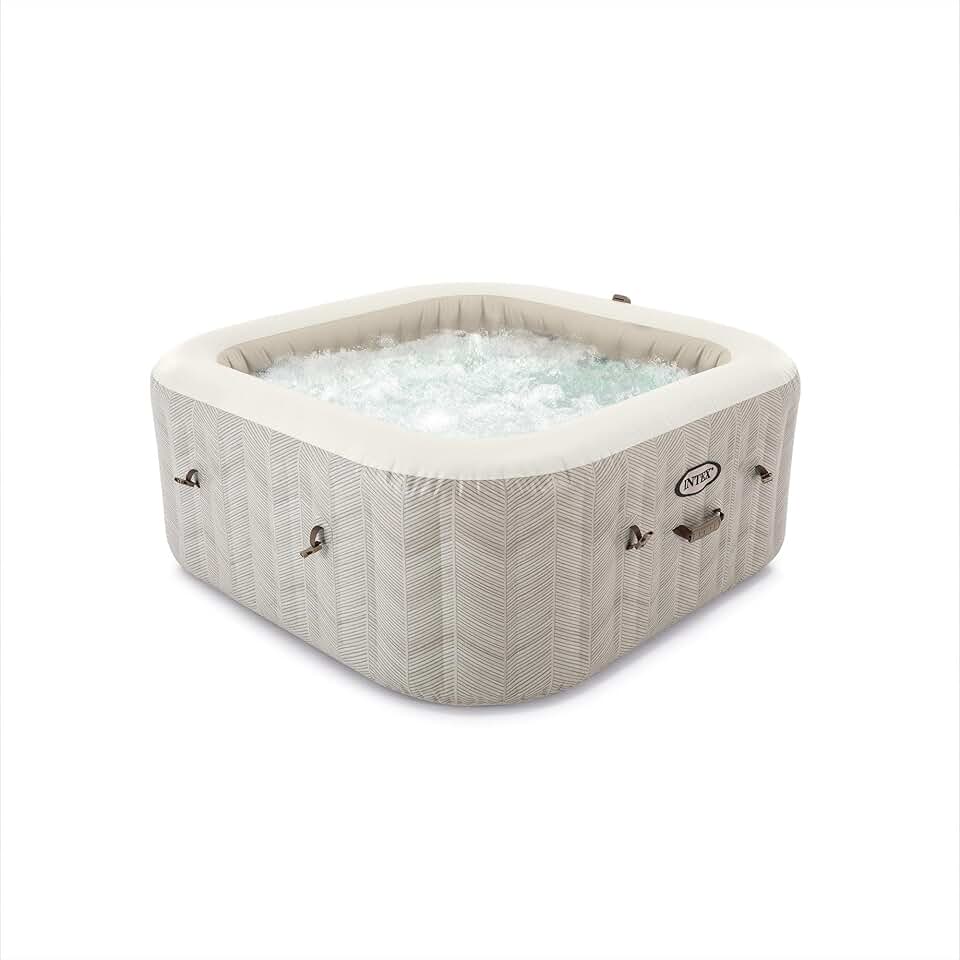 etevert - Spa Gonflable Chevron Deluxe - 175x175x71 cm - 4 places, chauffage 2200W, bulles, chlorateur, filtre S2 - 55092