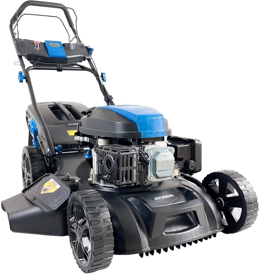 etevert - tondeuse thermique autotractée 51cm, moteur 196CC, démarrage électrique, 4-en-1, bac 60L