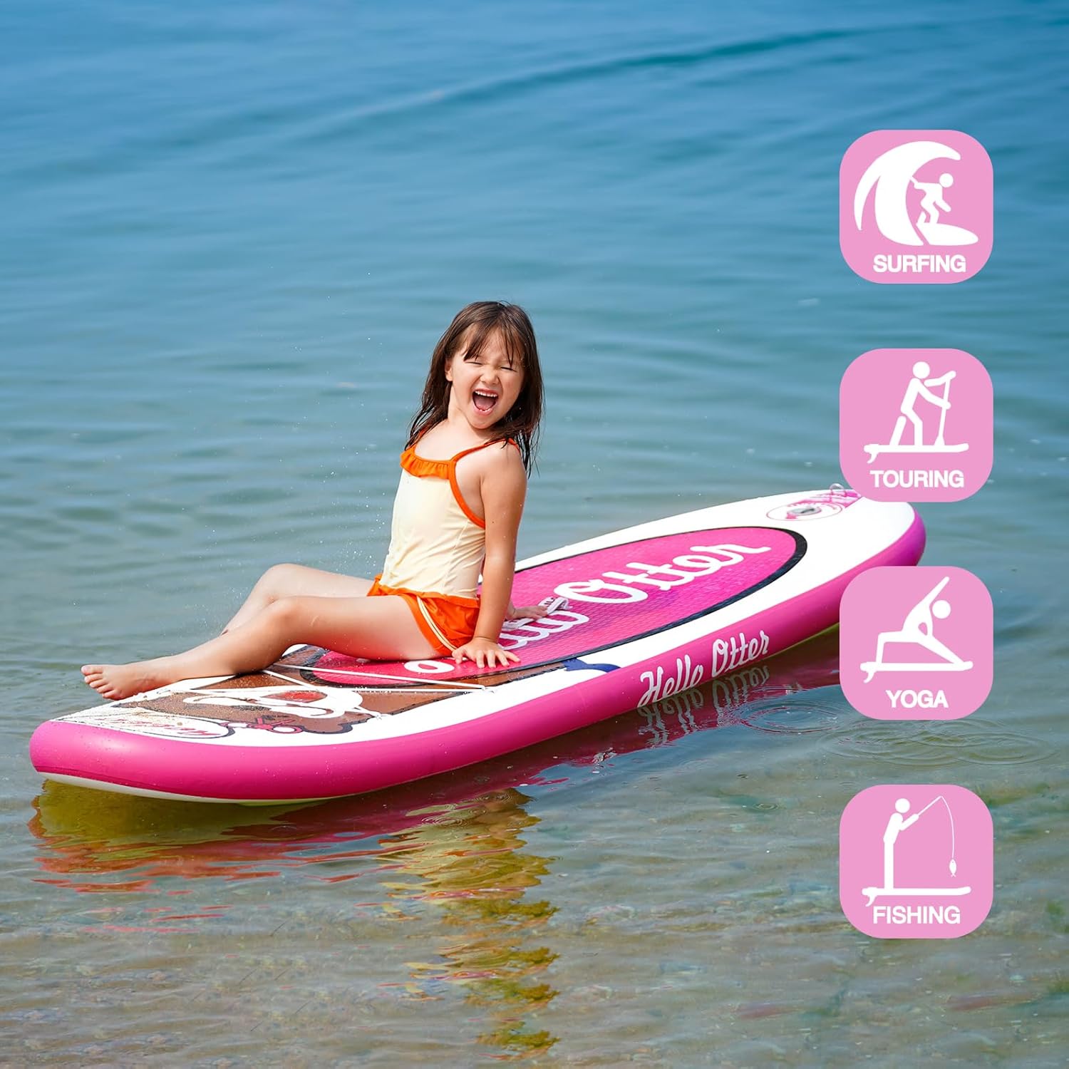 etevert Paddle Gonflable Adulte, Planche de Stand Up Paddle Gonflable, Sup Paddle Board Gonflable avec Accessoires Complets, Planche de Surf Paddle