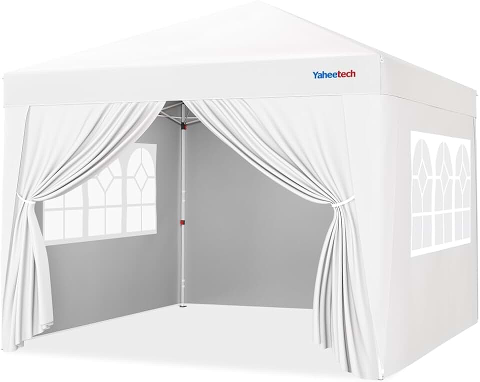 etevert - tonnelle jardin série pliante - 3x3m - 4 parois, blanc