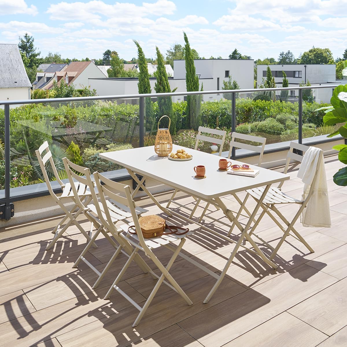 etevert - Greensboro - table pliante rectangulaire 6 places - acier epoxy antirouille