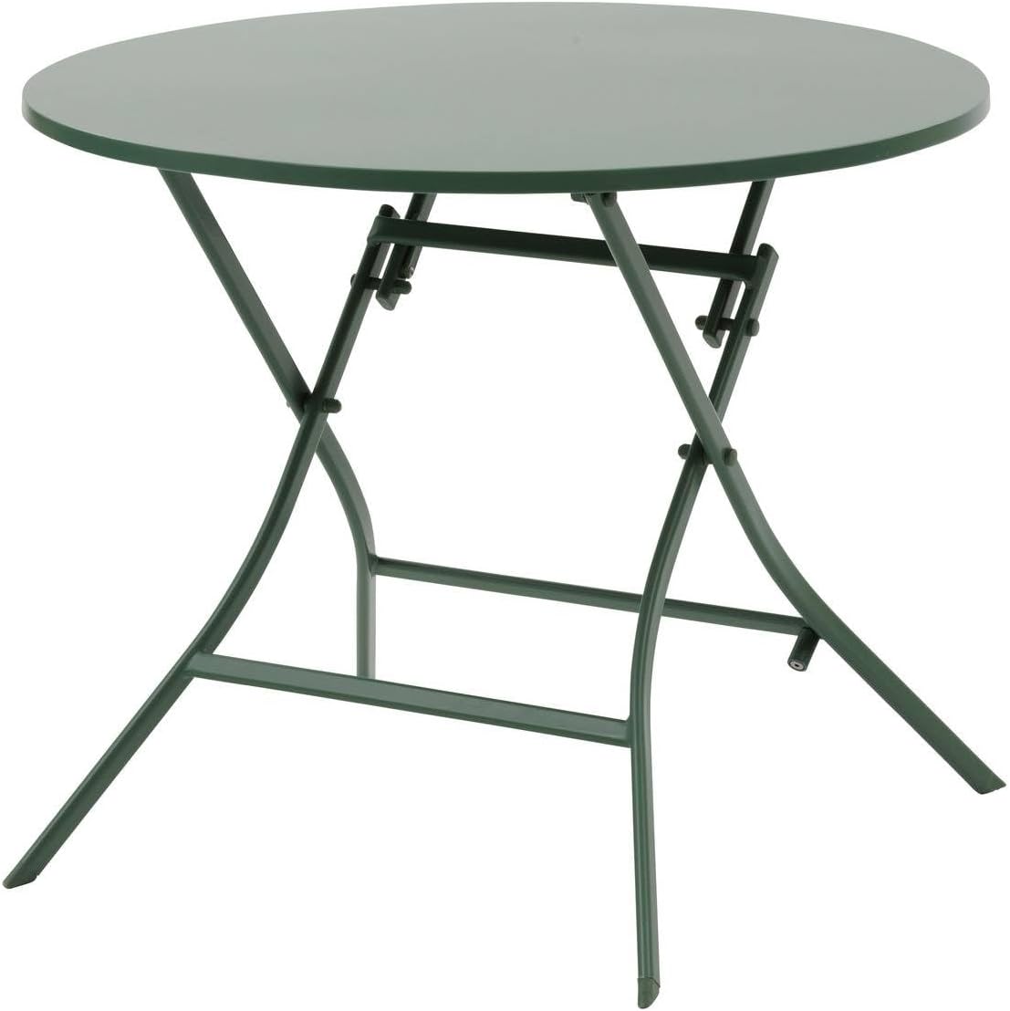etevert - Greensboro - table pliante acier 4 places, vert olive