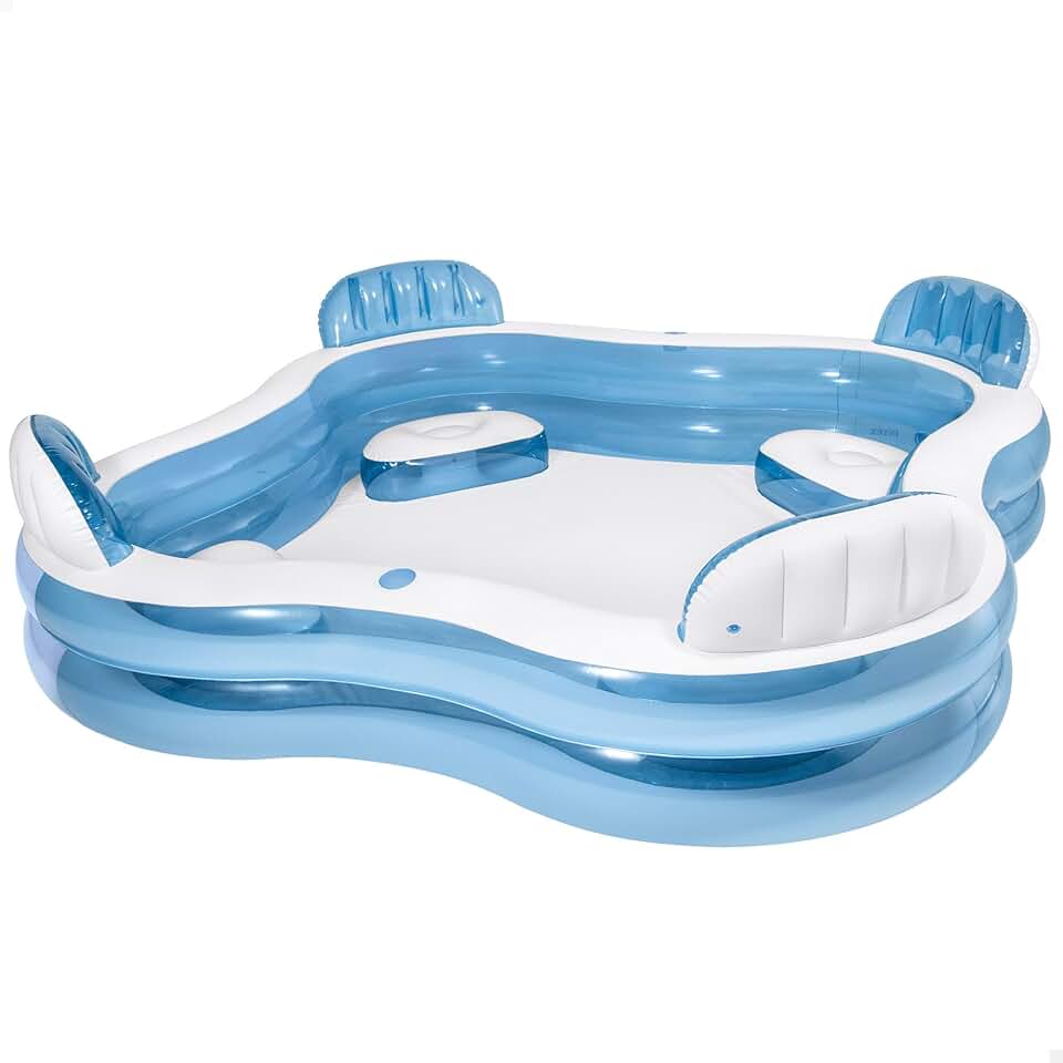 etevert - piscine familiale avec sièges - 229x229x66 cm - 4 places confortables