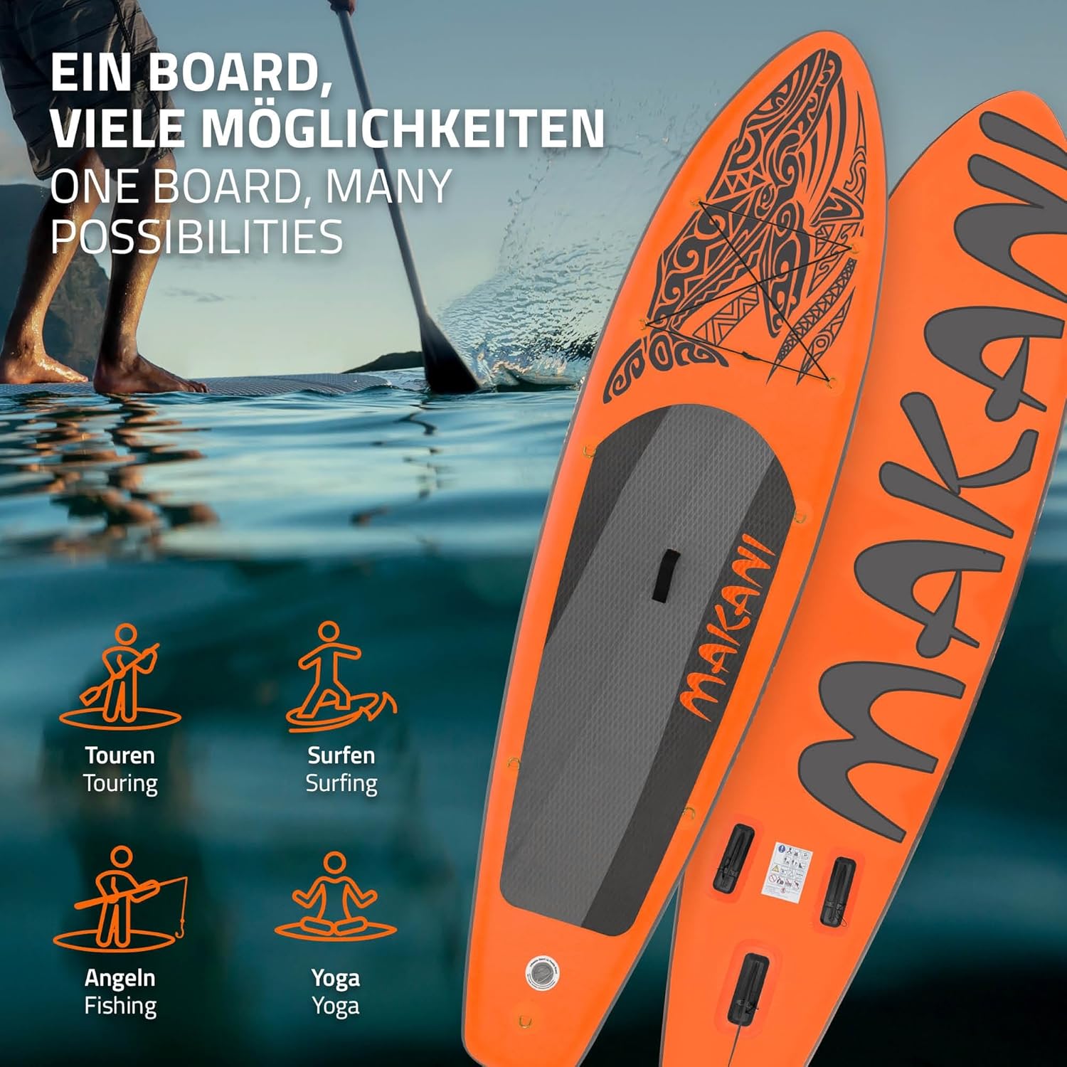 etevert - Stand Up Paddle Série - 305/308/320/380 cm - PVC, 120/150 kg, ép. 10/15 cm