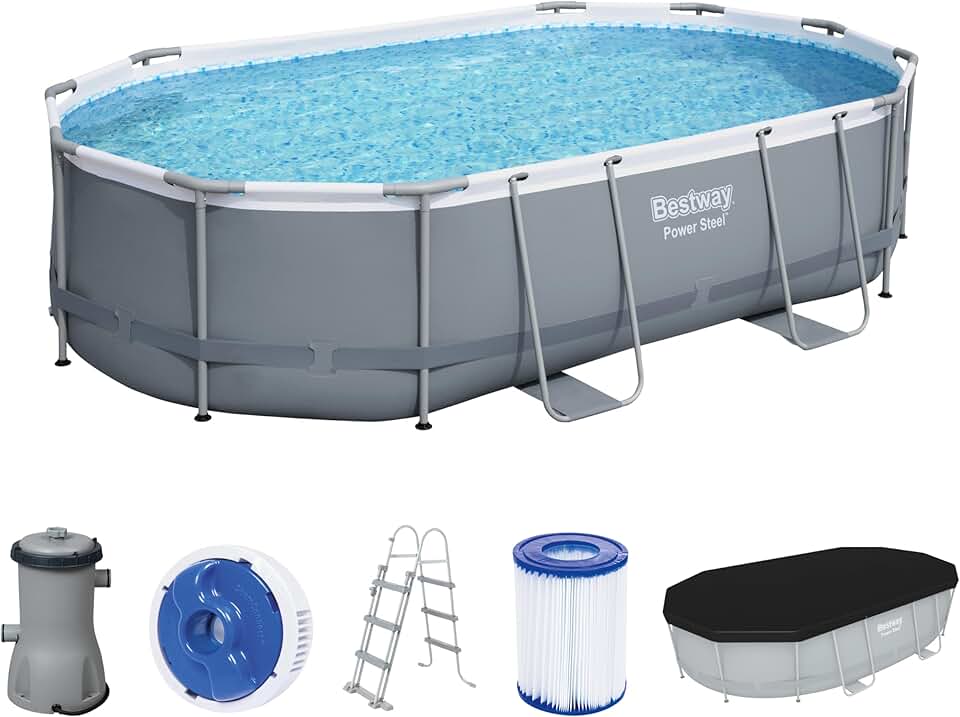 etevert - Power Steel - 488x305x107 cm - piscine hors sol avec accessoires