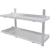 etevert Étagère Murale INOX Cuisine Tablette Flottante Pose Murale Catering 2 Couches (120 * 30cm)