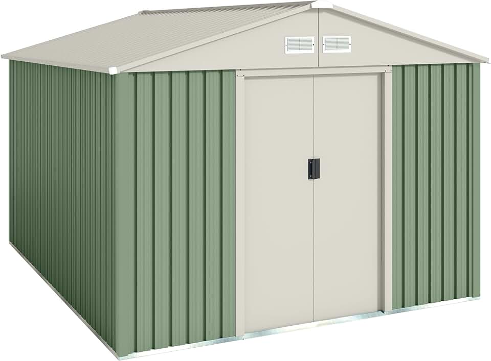etevert Abri de Jardin en métal 7.86 m2 - Garantie 10 Ans - 261x301x198cm