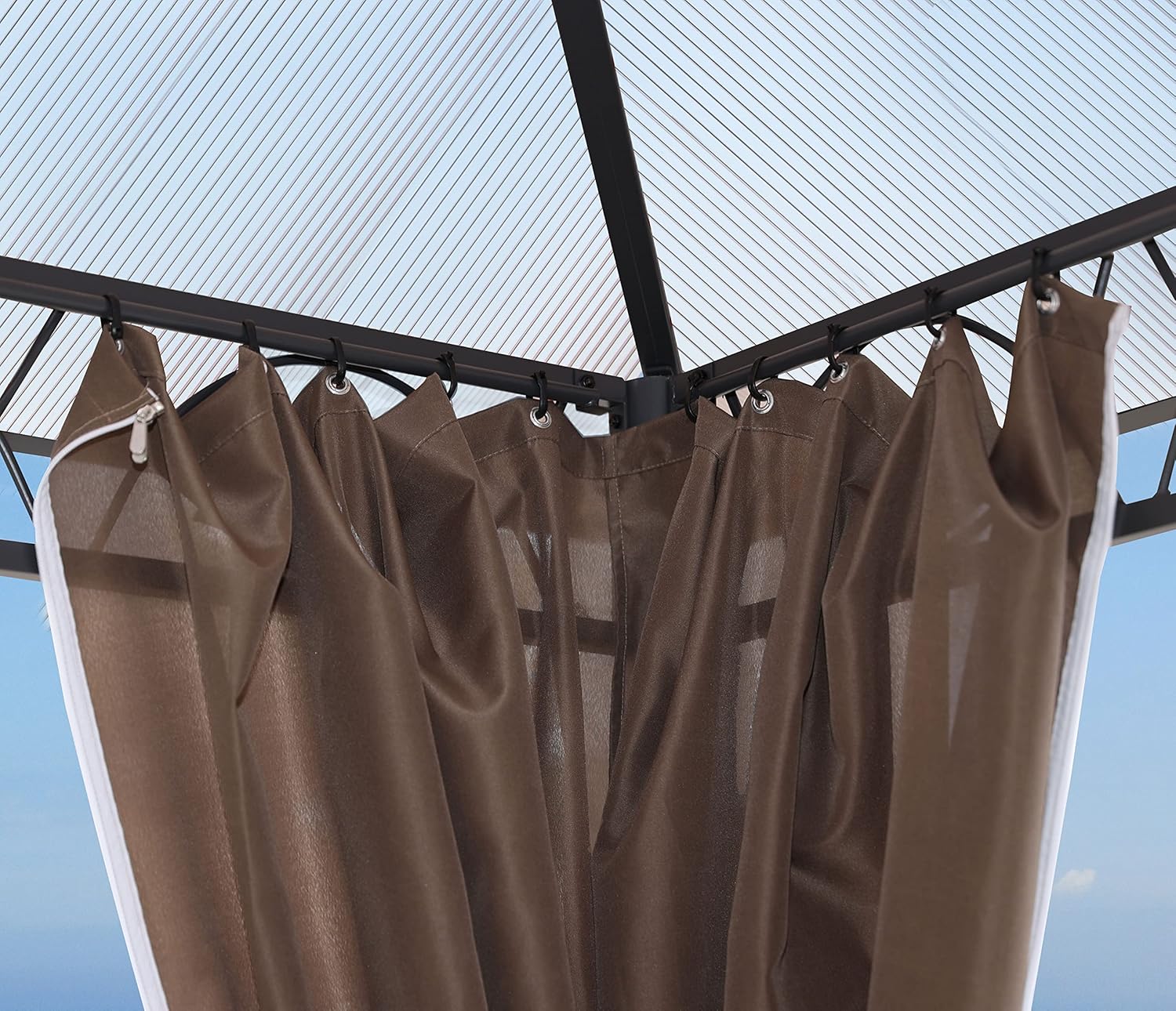 etevert - tonnelle rigide métal - 3 x 3,6 m - panneaux latéraux polycarbonate, anti-poussière