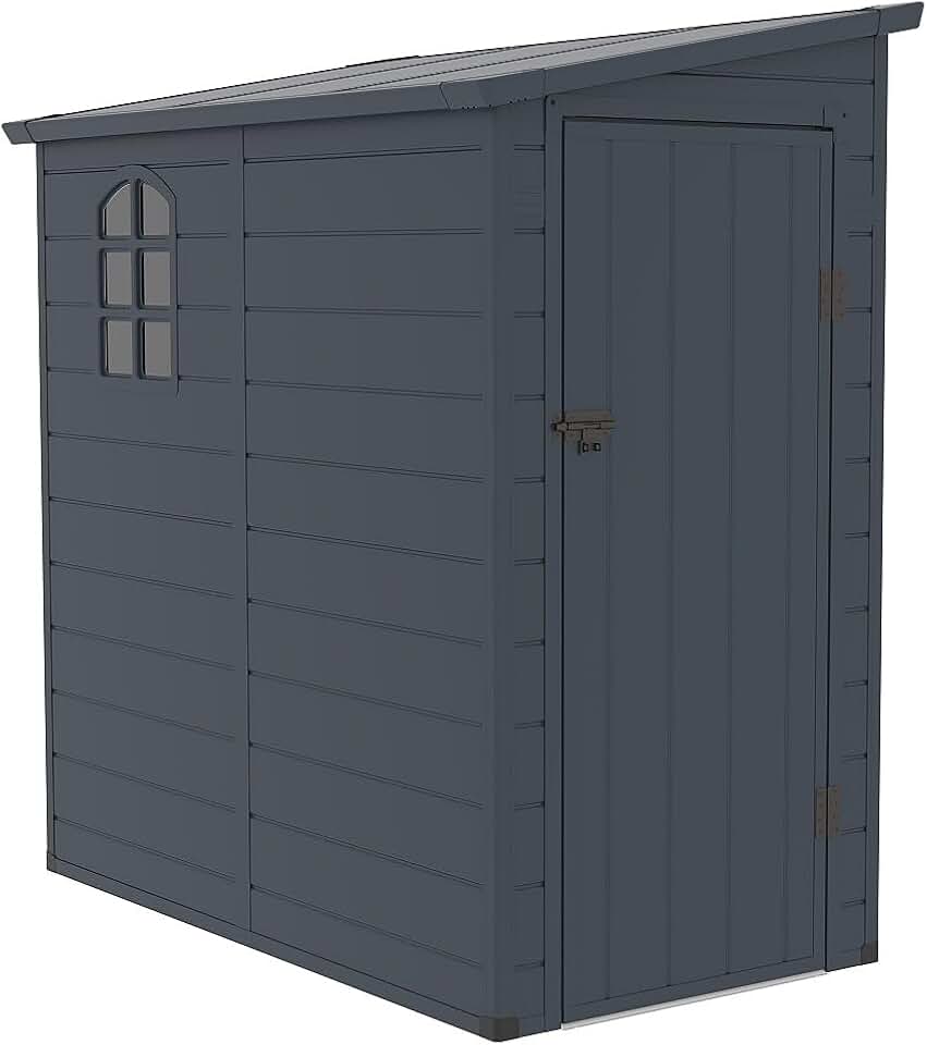 etevert - Alberto - abri de jardin adossé 2,09m² résine gris anthracite