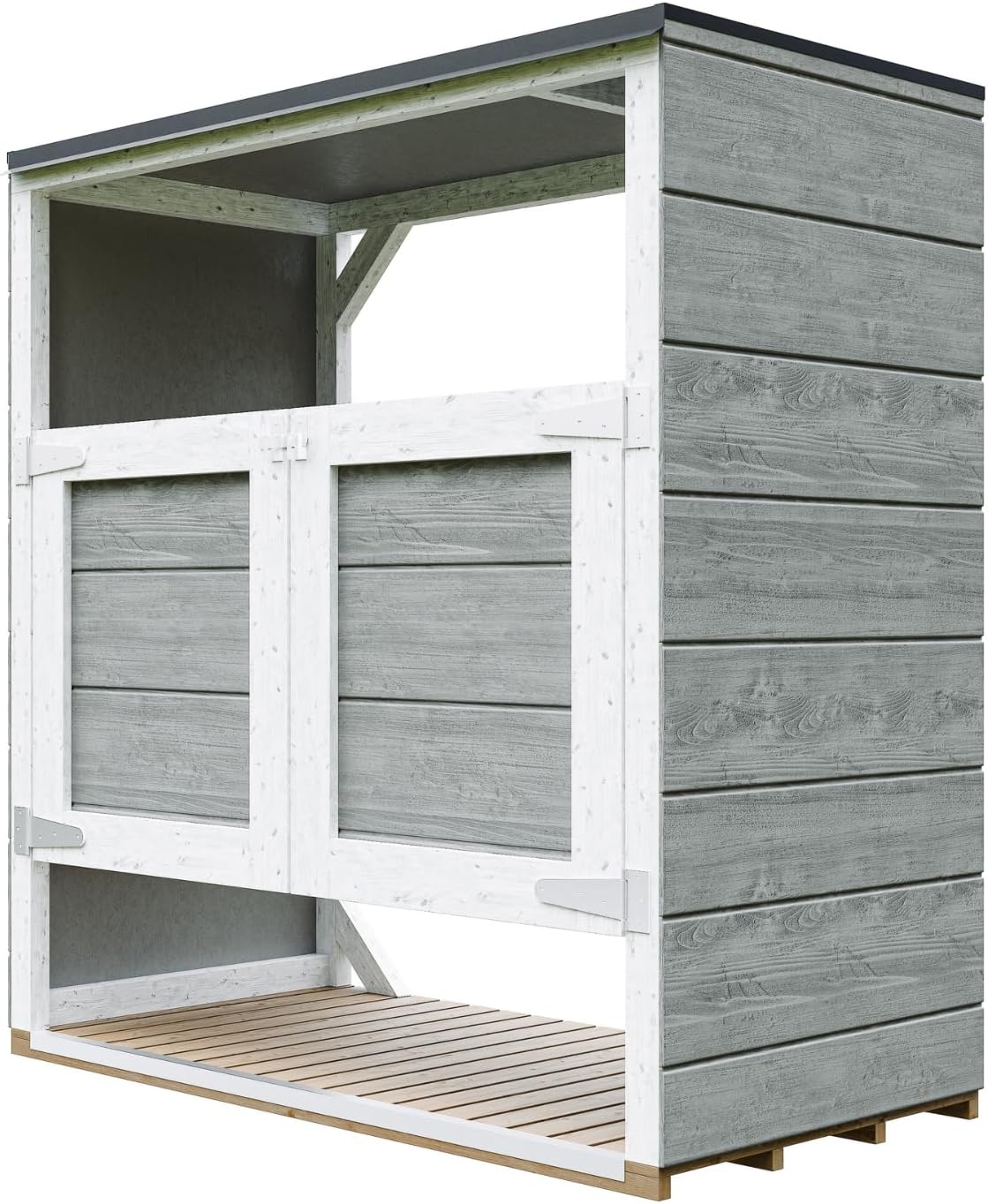Abri de Jardin pour poubelles, Cache Poubelle extérieur 2x240L – Coffre de Rangement Exterieur, Armoire de Jardin, cabane de Jardin Exterieur – etevert M980A-TUNDRA Grey
