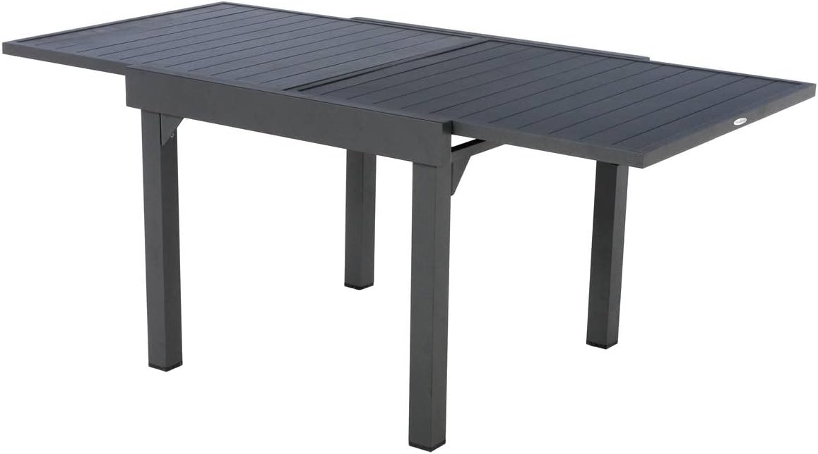 etevert - Piazza extensible - 180/240x90 cm - alu gris, 8 places