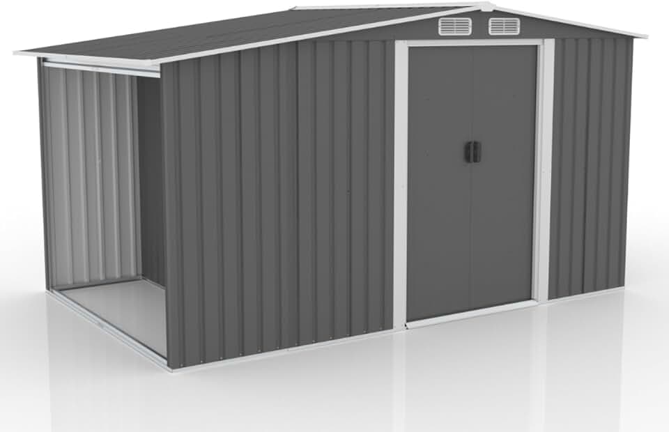 etevert - Vosges - abri jardin 6.87m² métal robuste, abri bûches