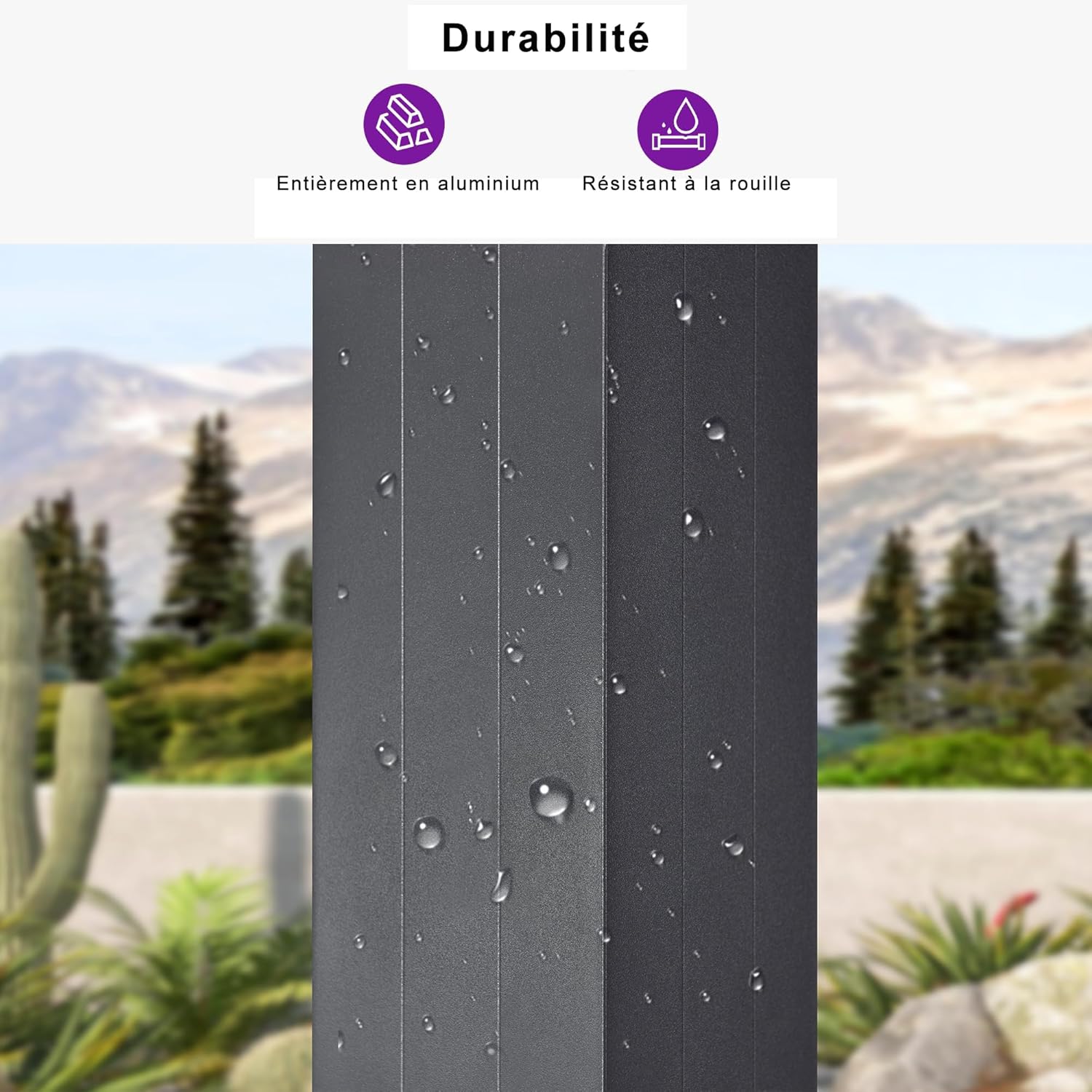 etevert - pergola bioclimatique - 4,24x3,3m - alu, persienne fixes, gris