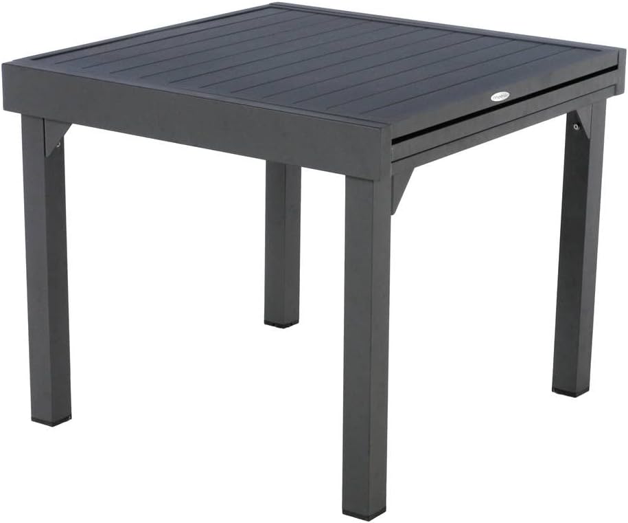 etevert - Piazza extensible - 180/240x90 cm - alu gris, 8 places