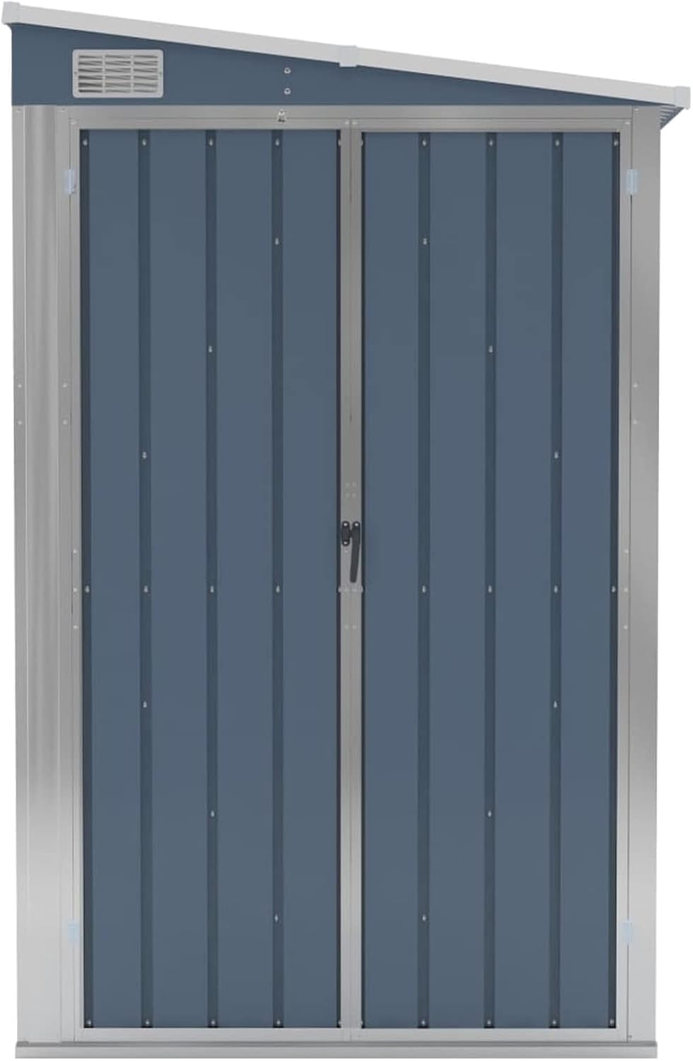 Abri de jardin mural acier galvanisé 118x288x178 cm - gris