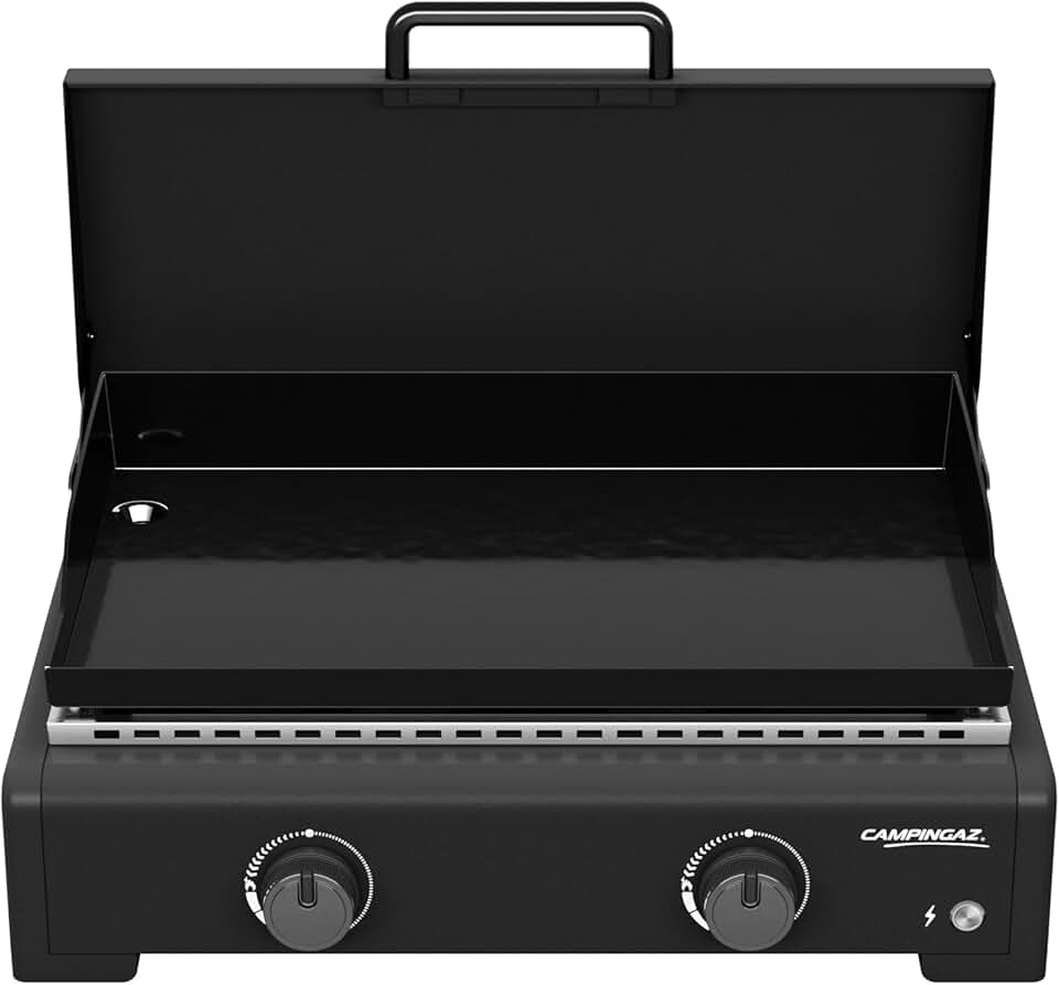 etevert - Plancha Othello 2 L - 2 brûleurs - surface de cuisson émaillée