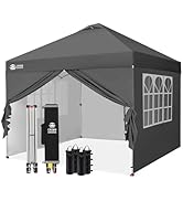 etevert Tonnelle Pliante 3x3, Tente Pliable Imperméable avec Parois Anti UV, Pavillon Extéri...