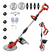 Débroussailleuse avec brosse anti-mauvaises herbes pour batteries etevert, débroussailleuse sans fil 21 V, manche télescopique 100-140 cm (2...