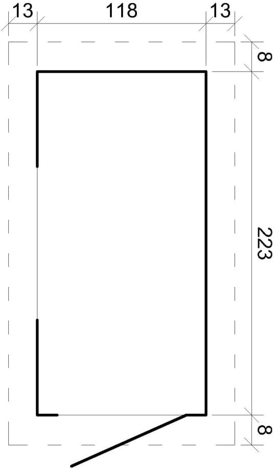 Abri de Jardin en Bois, Petite fenêtre, avec Sol TRAITÉ- Stockage extérieur l239xL144xH198 cm/2.63 m2 - Petit abri à Outils, Local à vélos - Toit imperméable, fenêtres etevert M306A+M306G