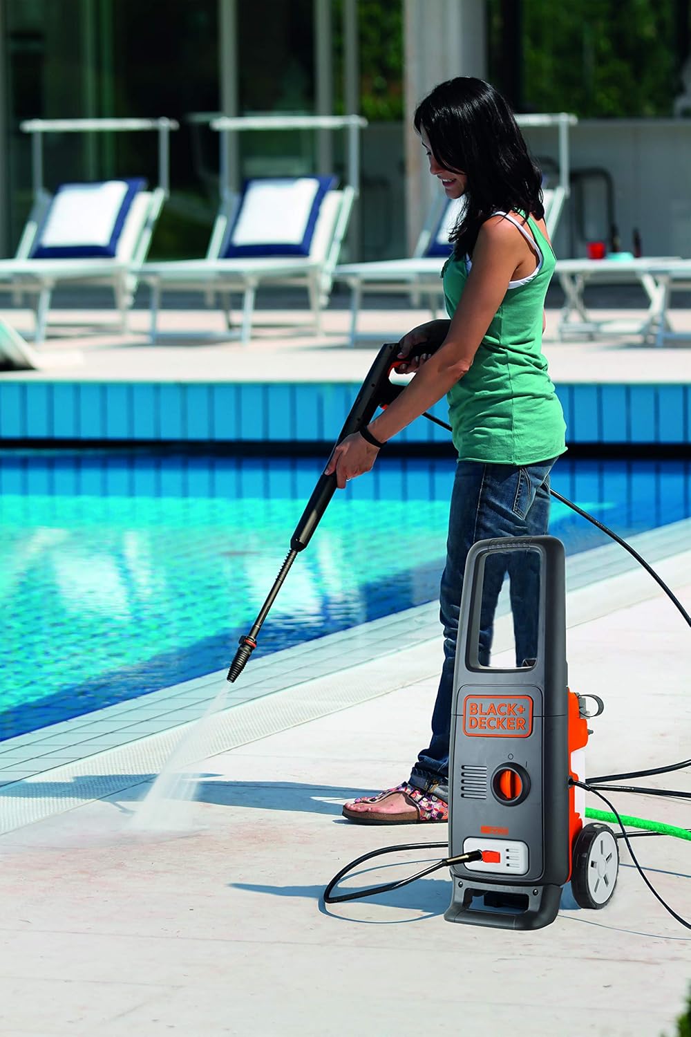 etevert Nettoyeur Haute Pression BXPW1600PE avec Patio Cleaner et Brosse Fixe (1600 W, 125 Bar, 420 l/h)