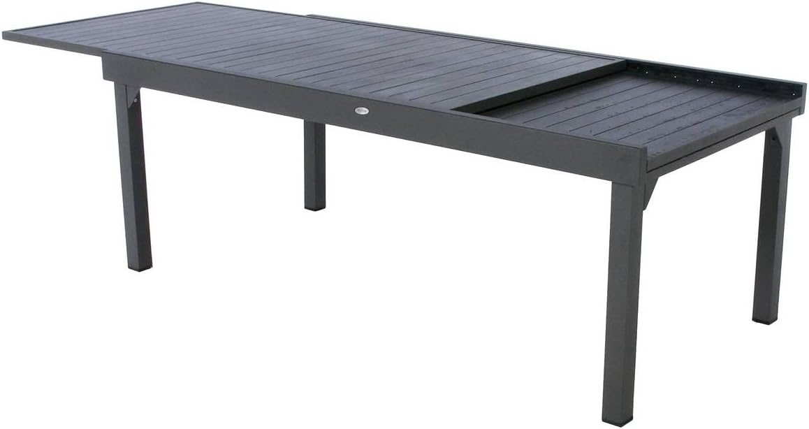 etevert - Piazza - 230/340x100 cm - table extensible 12 places, aluminium antirouille