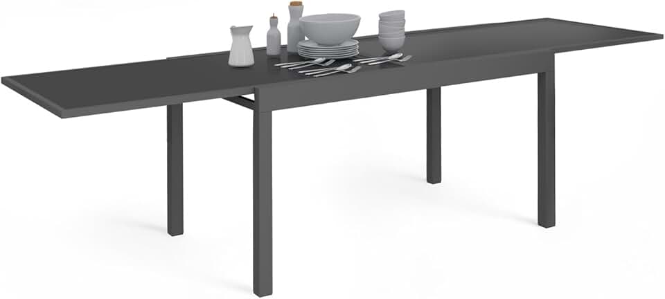 etevert - Madrid - table extensible 135-270 cm 8 à 12 pers. anthracite