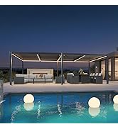 etevert Pergola Bioclimatique en Aluminium 3,5 x 7,2 m, Tonnelle de Jardin Exterieur Imperméa...