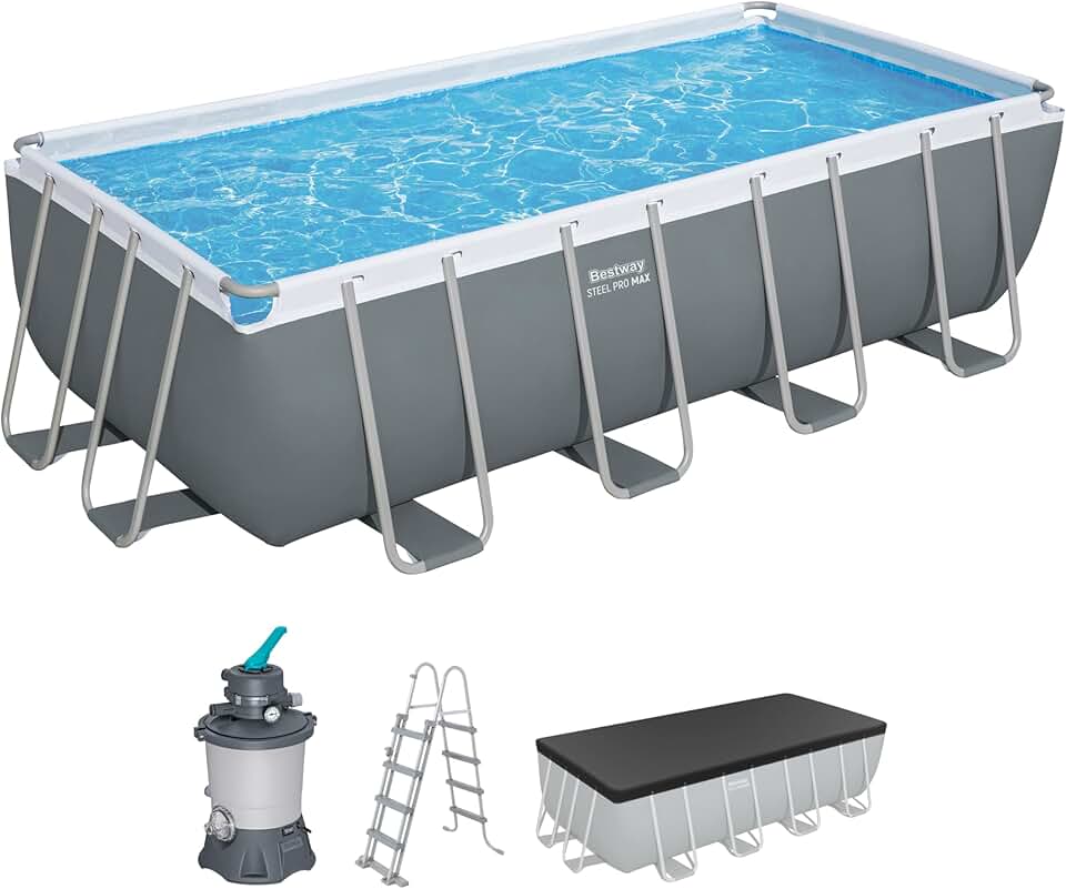 etevert Steel Pro Max Kit Piscine Hors Sol - 488 cm x 244 cm x 122 cm - Gris foncé