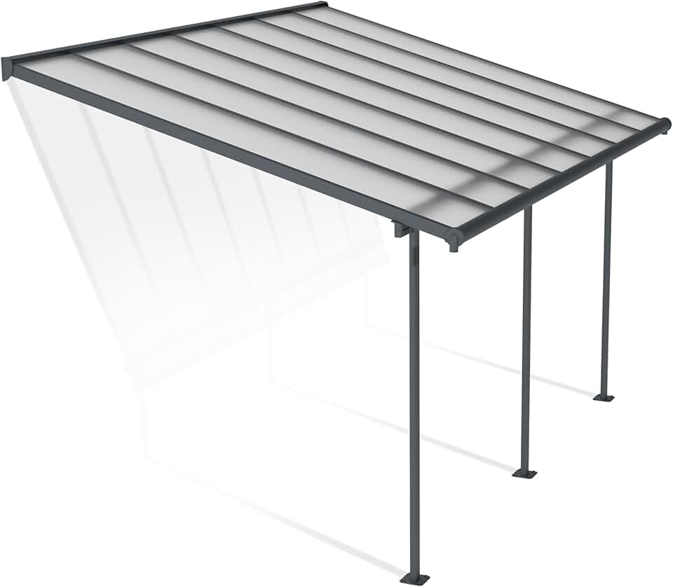 etevert - Sierra - 3x4.25m pergola alu/polycarbonate, gris, moderne