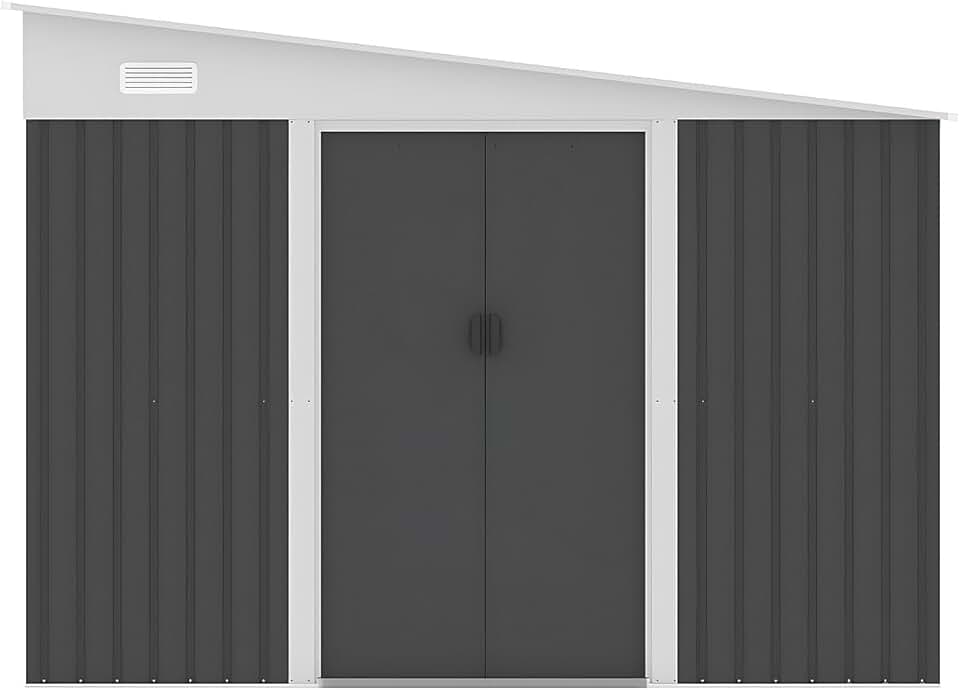 etevert - Daxton abri de jardin métal 9,76 m² acier galvanisé anthracite