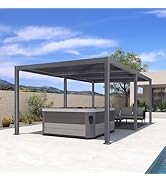 etevert Pergola Bioclimatique 3,5 x 6,35 m en Aluminium, Tonnelle de Jardin Exterieur avec La...