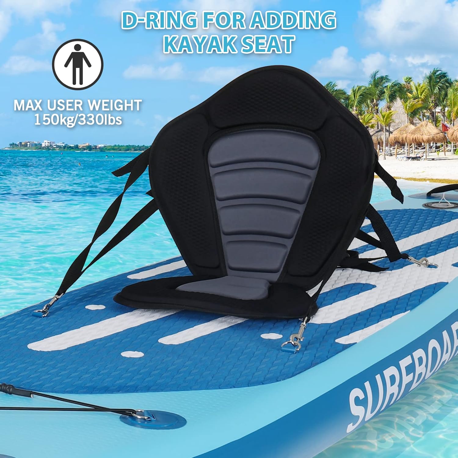etevert - Paddle gonflable adulte - 320/335cm - 2 places, siège kayak, pagaie alu, support caméra, jusqu'à 150kg