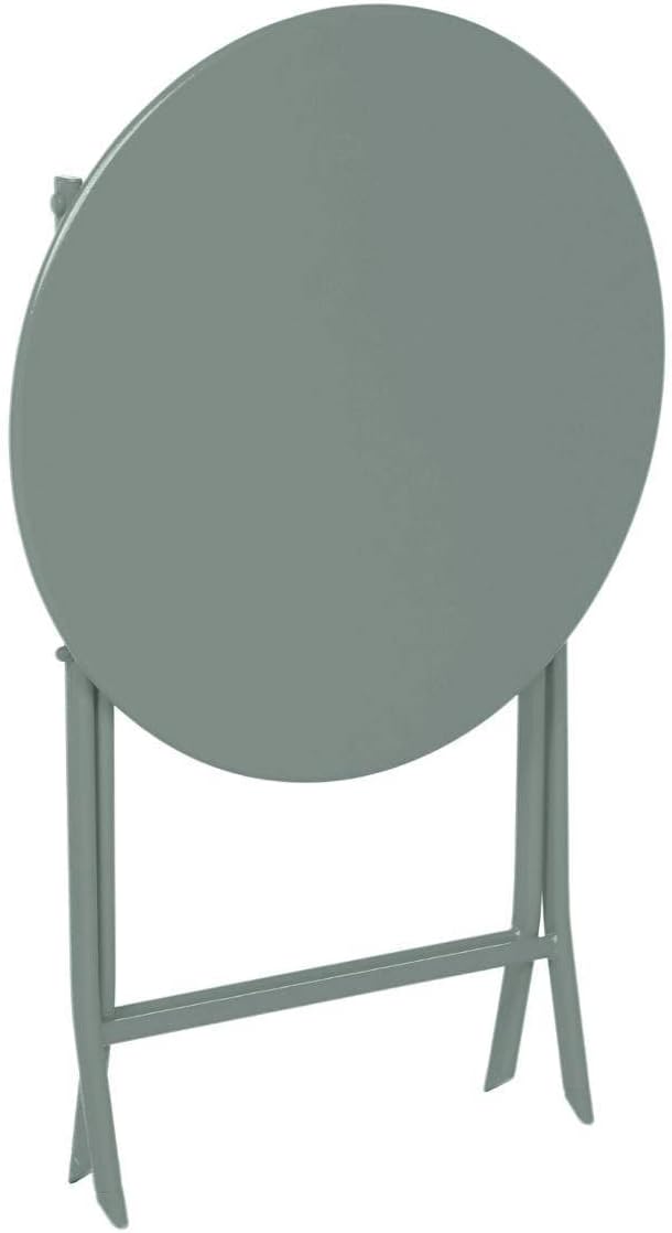 etevert - Greensboro - Ø60 cm - Table de jardin pliante acier vert 2 places