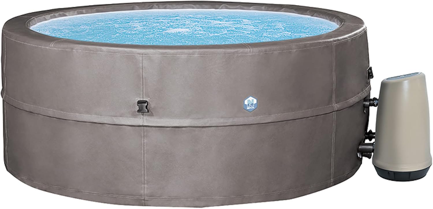 etevert - Spa - Vita Premium - SP-VIP160C - Gonflable - 6 Places (4 Adultes + 2 Enfants) - Bache De Protection - Réchauffeur - 1100 L - Couverture Simili-Cuir Premium