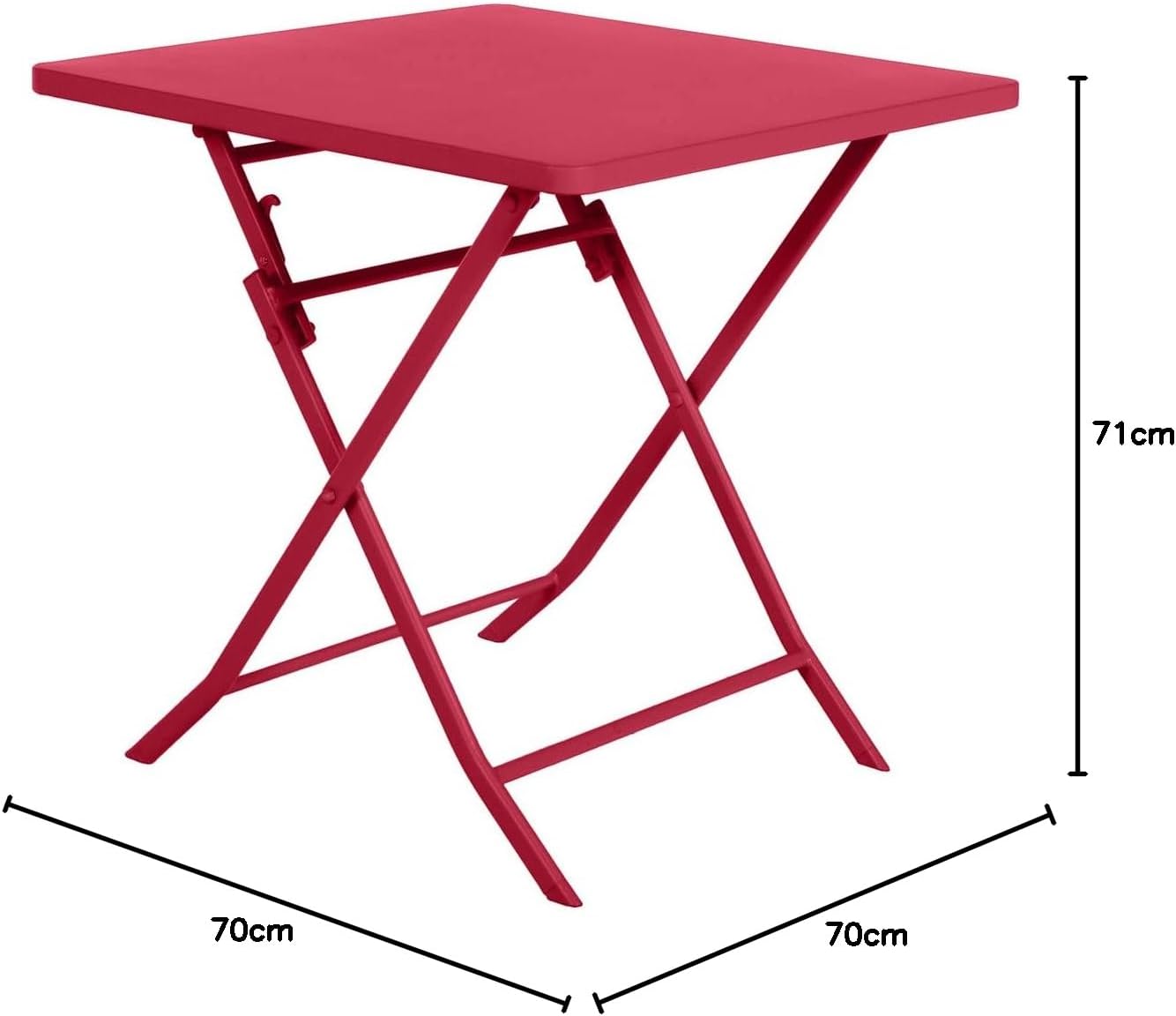 etevert - Greensboro - 2 places 70x70 cm - table de jardin pliante acier renforcé