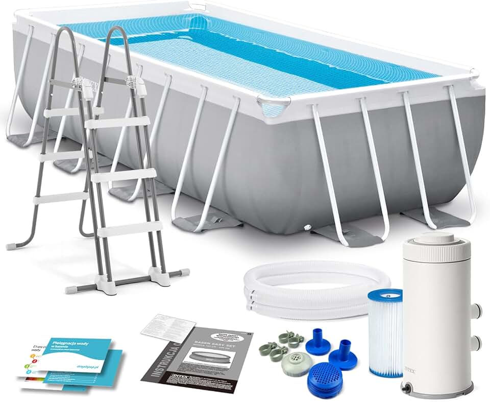 etevert 4M X 2M X 1M Prism Frame Rectangular Pool Set