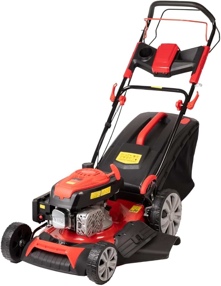 etevert Tondeuse à gazon à explosion automotrice 4in1-4 CV, Tondeuse à gazon thermique autoportée - Moteur 170cc 4 temps avec autotraction - Largeur de coupe 51 cm - Mulching - Panier de collecte 60L