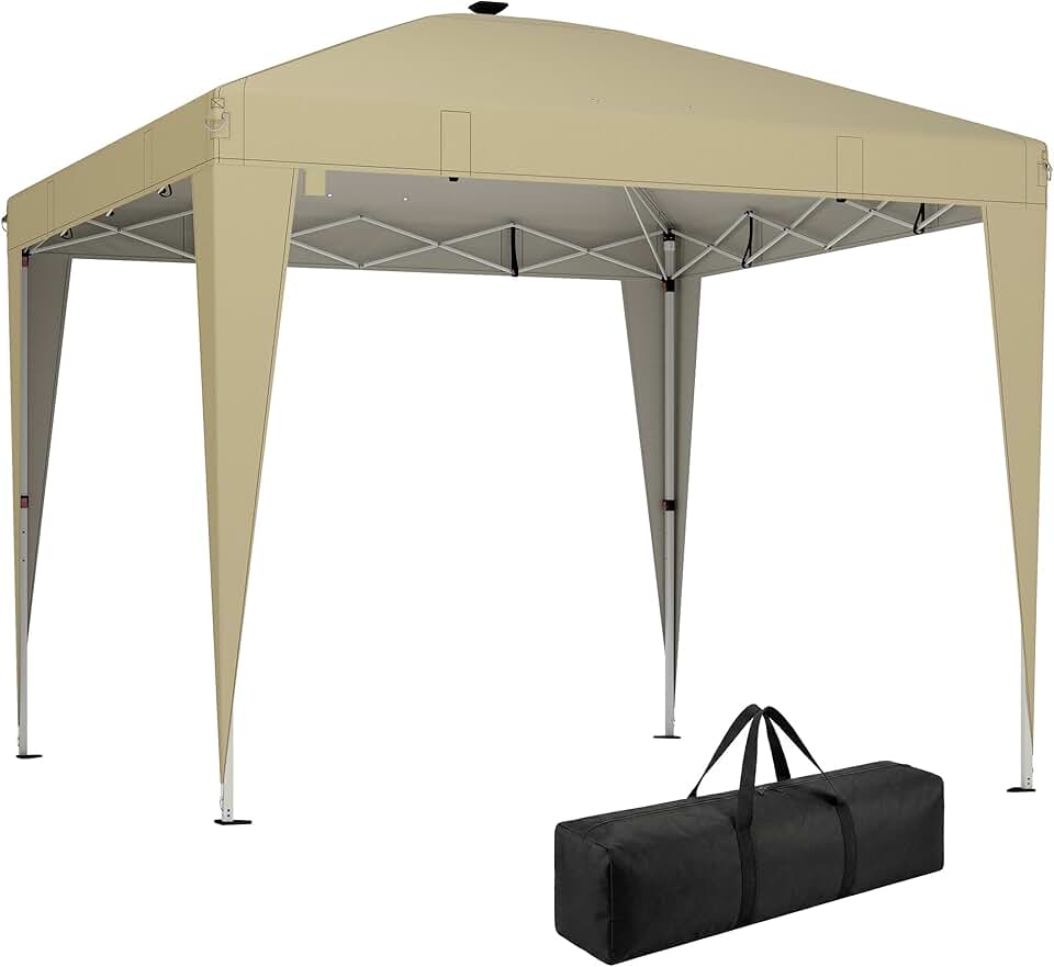 etevert - Tonnelle Pop-up 3x3m UV50+, éclairage, sac, réglable