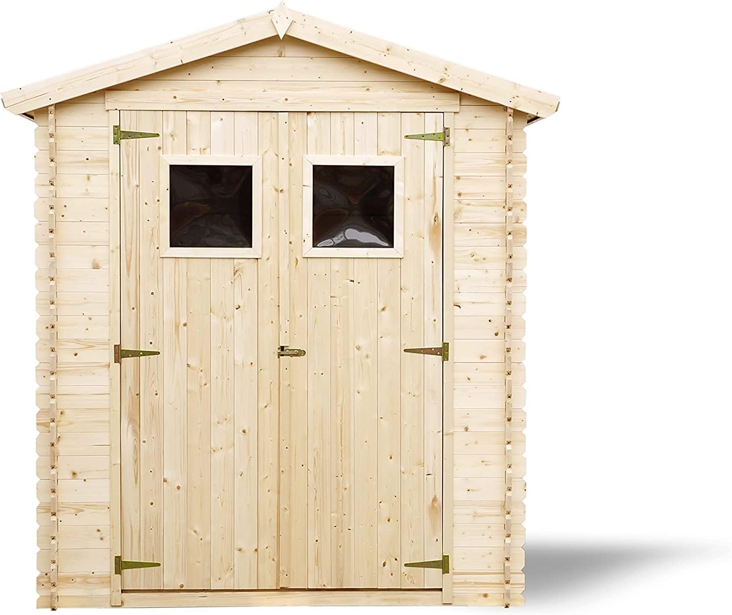 Abri de Jardin en Bois avec Sol TRAITÉ - Stockage extérieur I196xL136xH218 cm/ 1.98 m2 Petit abri à Outils, Local à vélos - Toit imperméable, fenêtres - etevert M367