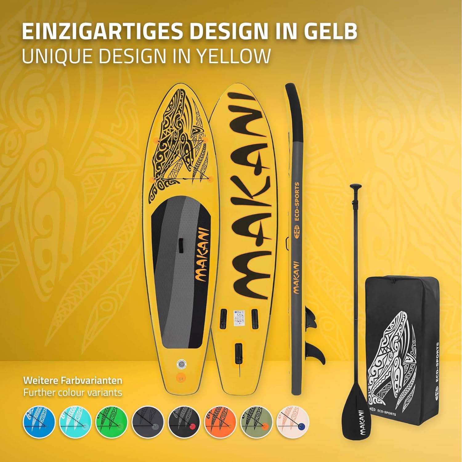 etevert - stand up paddle série gonflable - 305/308/320/380 cm - PVC, 120/150 kg, 10/15 cm épaisseur