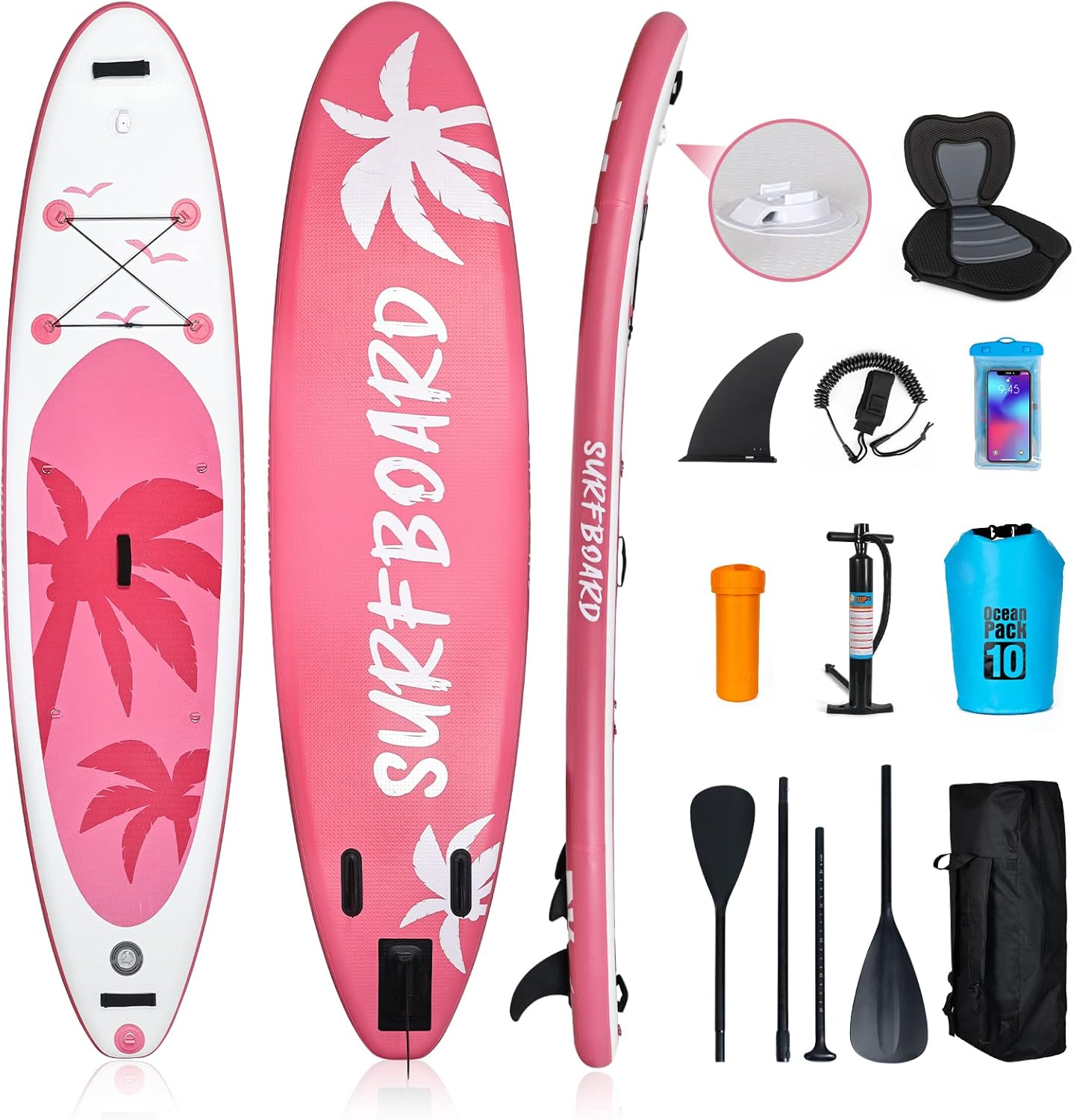 etevert - Paddle gonflable adulte - 320/335cm - 2 places, siège kayak, pagaie alu, support caméra, pompe, 150kg