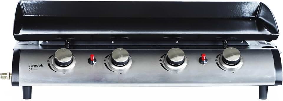 etevert - Porthos 4 - 4 feux gaz, plaque émaillée inox, 10 kW